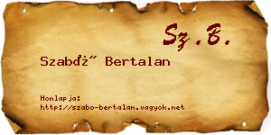 Szabó Bertalan névjegykártya