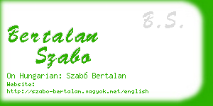 bertalan szabo business card