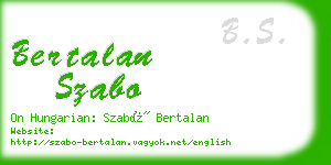 bertalan szabo business card